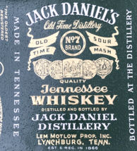 VTG Jack Daniel&#39;s Tennessee Whiskey Green Bottle Label Lynchburg TN Tenn... - £17.14 GBP