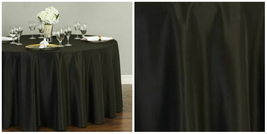Tablecloth 120 in Round Polyester Tablecloth Wedding Party Event - Black - P01 - £31.32 GBP