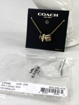 New CoachNecklace  Signature C Enamel Gold Black C9446 J3 - £71.05 GBP