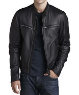 Mens Leather Jacket Stylish SlimFit Genuine Lambskin Motorcycle Bomber B... - €100,22 EUR