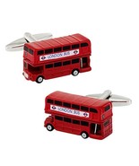 DOUBLE DECKER BUS CUFFLINKS Red Iconic London Symbol England British w G... - $20.51 CAD