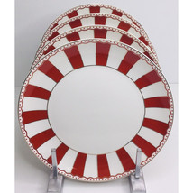 4 Salad Plates Grace Tea ware Red White Red Porcelain Christmas New - £41.49 GBP