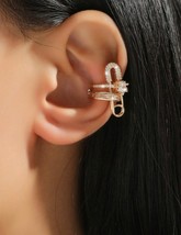 Women&#39;s gold earrings, fashionable rhinestone design, bohemian style - £15.66 GBP