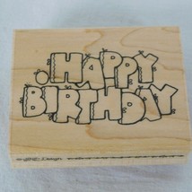 Dots Close To My Heart Fun Happy Birthday N232 Wood Mounted Rubber Stamp Party - £4.68 GBP
