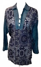 Anthropologie Uncle Frank Women&#39;s Blue Paisley Blouse S - €20,82 EUR