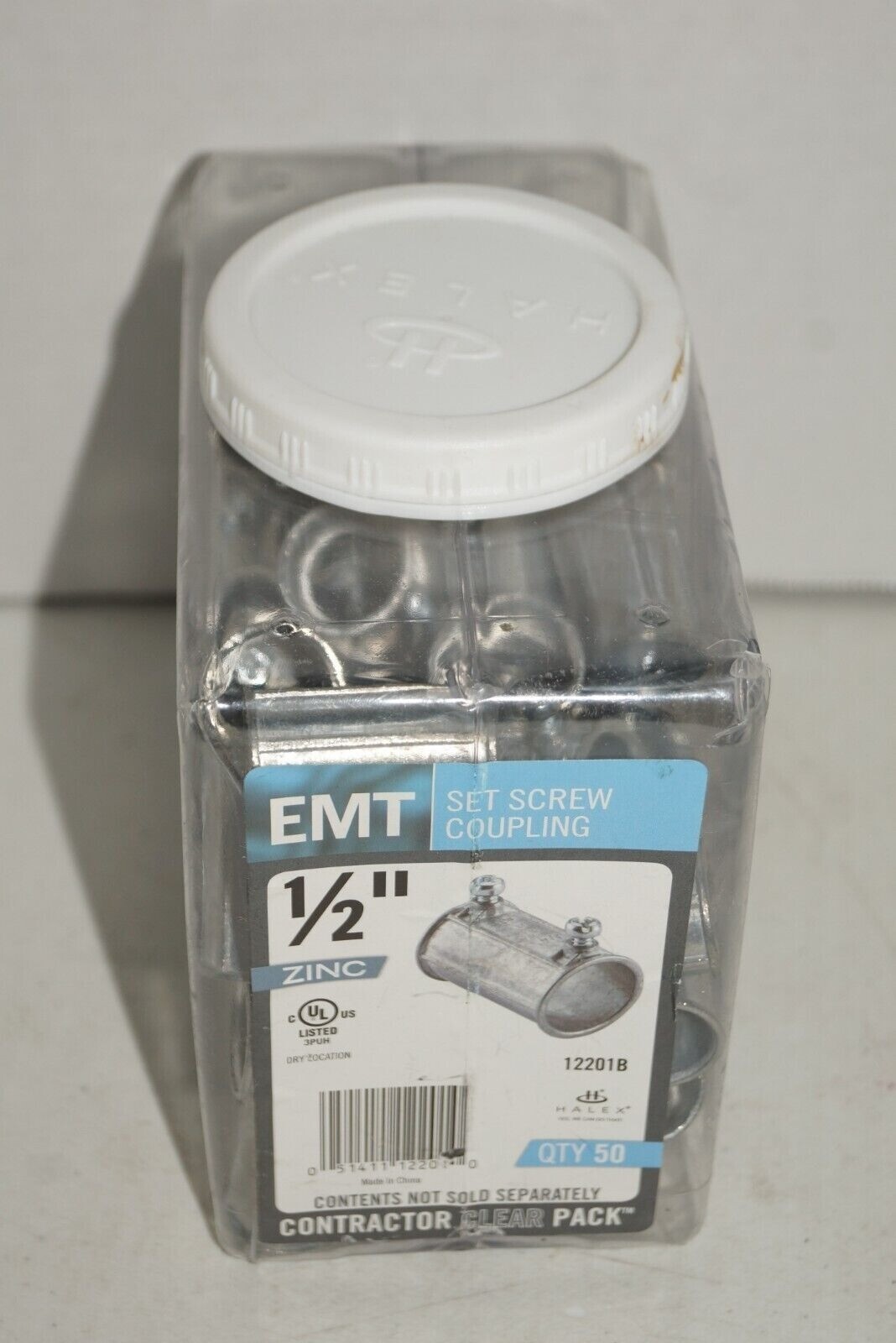 Halex 1/2 in. EMT Set-Screw Coupling Die Cast Zinc Plated (50-Pack) NEW IN BOX! Item image 11