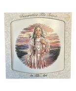 Vintage Decorative Tile Trivet Native American Portrait Sunset Scene 8 I... - $21.60