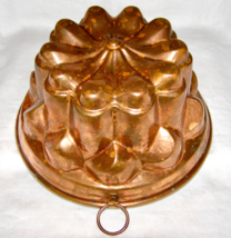 ANTIQUE/VINTAGE TIN LINED SOLID COPPER ROUND JELLY PAN MOLD-HEAVY +RING+... - $48.51