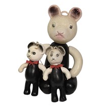 Vintage Blow Mold Panda Bears Toy Set Plastic Made in Hong Kong Hanging ... - £27.68 GBP