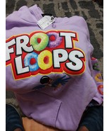 Kelloggs Fruit Loops Hoodie Hooded Sweatshirt Pullover Shirt Purple Cereal - £36.77 GBP
