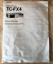Sony TC-FX4 Cassette Deck Original Operating Instuctions - £6.99 GBP