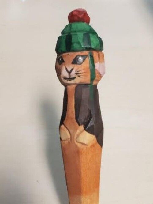 Primary image for Cute Rabbit Wooden Pen Hand Carved Wood Ballpoint Hand Made Handcrafted V82