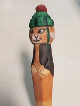 Cute Rabbit Wooden Pen Hand Carved Wood Ballpoint Hand Made Handcrafted V82 - $7.95