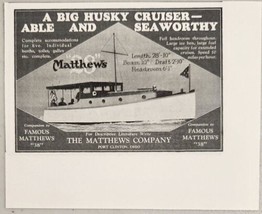 1927 Print Ad Matthews 38&#39; Big Husky Cruiser Seaworthy Boats Port Clinton,Ohio - £8.74 GBP