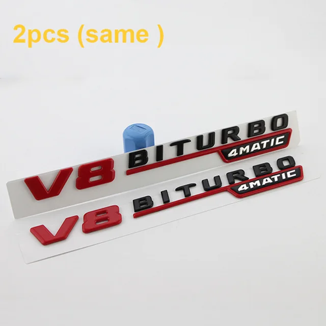 Letter Emblem for Mercedes Benz AMG V12BITURBO V8 BITURBO 4MATIC+ TURBO 4MATIC C