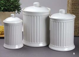 Simsbury Ceramic Canister Set of 3 in White by Omni Housewares - $98.79