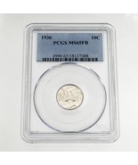 1936 10C Mercury Dime Graded by PCGS as MS65 FB Full Bands - $195.82 CAD
