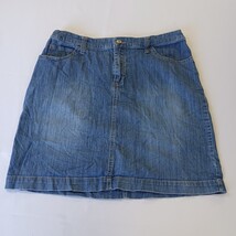 Merona RN#17730 Women's Blue Cotton Blend Stretch Denim Skirt Size 12 Waist 32" image 10