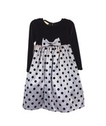 Marmellata Taffeta Dress Girls 3T Black Grey Polka Dot Tulle Holiday Party - $368.13 MXN
