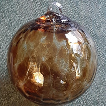 Hanging Glass 4&quot; Diameter &quot;Burnt Sugar&quot; Gazing Ball (1) #60 - £14.21 GBP