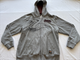 Harley-Davidson Men&#39;s L 120th Anniversary Full Zip Up Hoodie Gray No Zipper. - £27.87 GBP