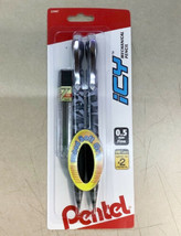 NEW Pentel Icy 2-Pack 0.5mm Fine Mechanical Pencils Black Grey Barrels AL25TLBP2 - £6.90 GBP