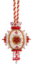 The Cracker Box Christmas Ornament Mandarin Door (Red Beads) - $46.35