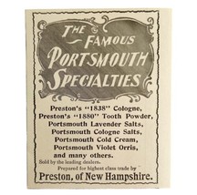 Preston Cologne Perfume 1894 Advertisement Victorian Portsmouth Beauty A... - $27.41 CAD
