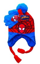 SPIDER-MAN Avengers Premium Knit Peruvian Winter Hat &amp; Gloves Set w/ Braids $25 - £12.14 GBP