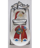 Santa Claus Christmas Decorative Plate and Holder Wall Hanging 19in - $21.75