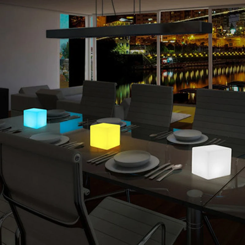 LED Cube Light Gardent scape Lighting Outdoor Cube Stool Home  Seat Lamp Terrace - £166.76 GBP