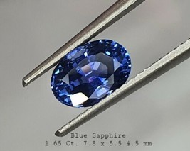 1.65 carat Blue Sapphire 7.8 x 5.5 mm loose gemstone - £882.63 GBP