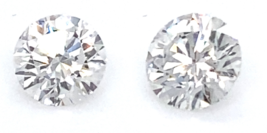 Lot of 2 CVD Lab Grown Round Cut Diamonds IGI Certified TCW = 2.56 Cts E-F VVS2 - £4,580.08 GBP