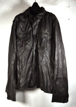 Lot 78 George Black Leather Moto Worker Jacket 56 Italy - $198.00