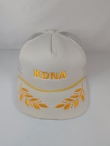 Vintage Kona Hawaii USA Trucker Hat Snapback Cap White Gold Leaf / Rope - £17.20 GBP