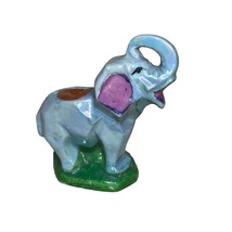 Vintage Lusterware Ceramic Elephant Figurine Pincushion Trunk Up - $222.99 MXN