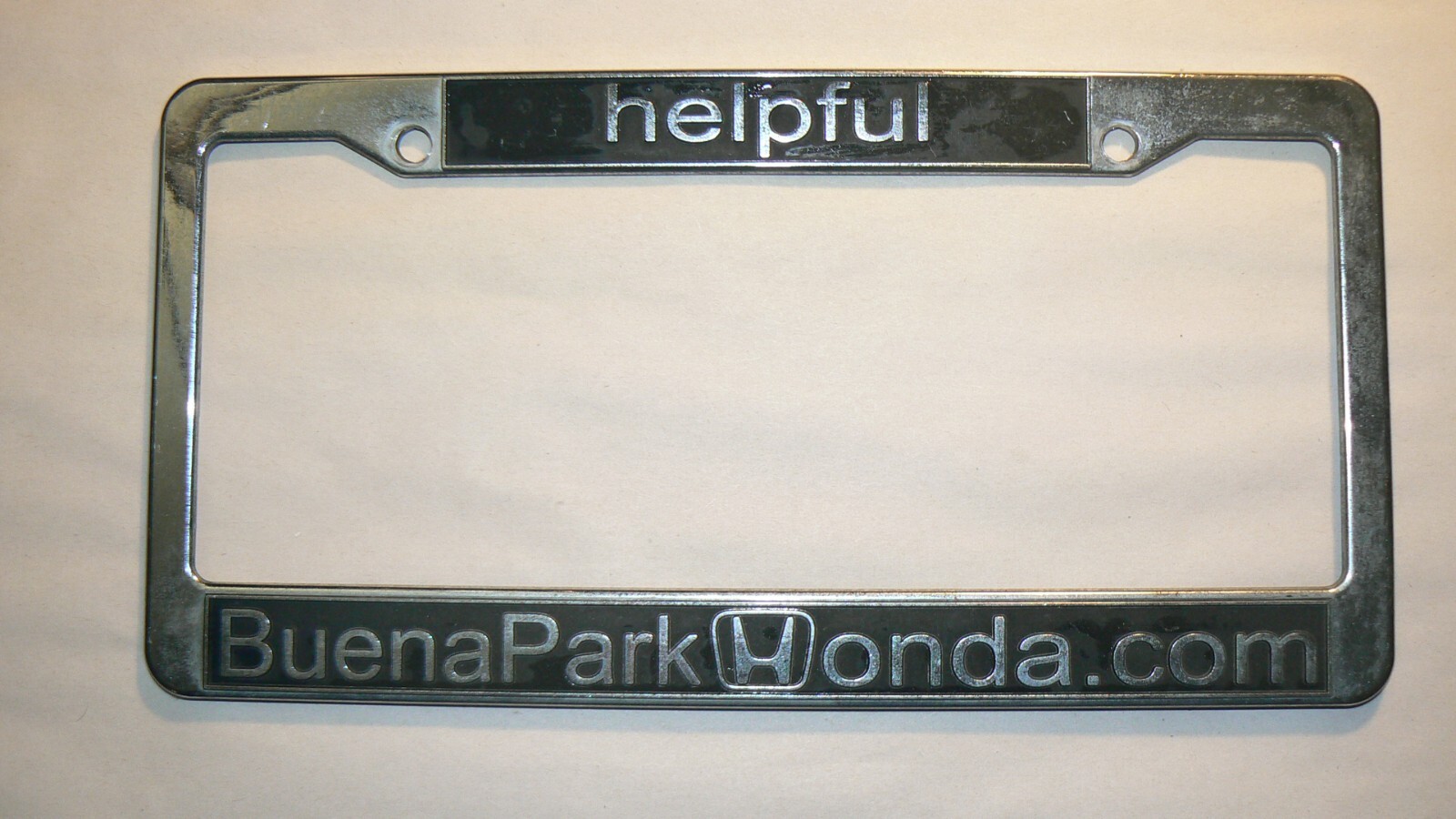 Buena Park Honda Helpful License Plate Frame Dealership Plastic - $28.42