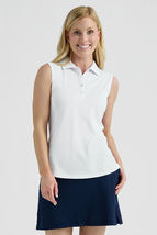 NWT Ladies Bermuda Sands Solid White Sleeveless Golf Shirt sizes S M & L UPF 50 image 4