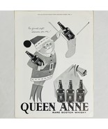 Vtg 1960&#39;s Queen Anne Scotch Whisky Santa Claus Christmas Holiday Art Pr... - €5,70 EUR