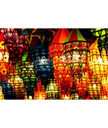 Bohemian Hang Decorative Lamp Shade Of Cotton Fabric Collapsible Lantern... - $118.75 CAD