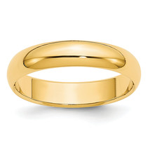 14k Gold 4mm Lightweight Half Round Wedding Band Size 5.5 HRL040 - £314.78 GBP