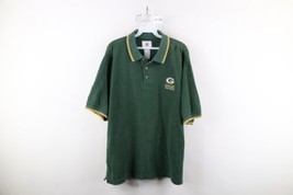 Vintage 90s Mens XL Faded Spell Out Heavyweight Green Bay Packers Football Polo - £30.18 GBP