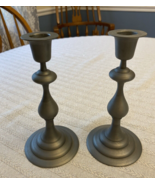 Vintage Pewter Candlesticks by Hallmark Cards Dinner Candles Set of 2 Ja... - £18.74 GBP