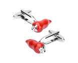 RED CHILI PEPPER CUFFLINKS Hot Spicy Food Lover Chef Cook Novelty NEW w ... - £10.18 GBP