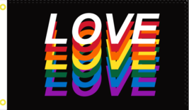 Black Love Pride Rainbow LGBT Equality Equal USA 3X5 Flag Rough Tex® 100D - £14.85 GBP