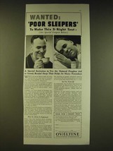1936 Ovaltine Drink Mix Ad - Wanted: Poor Sleepers to make this 3-night test - $18.49