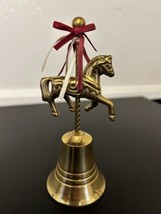 Vintage Brass Metal Carousel Horse Bell 5.5&quot; - £16.95 GBP