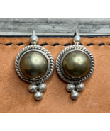 Sterling Silver 925 Dome Half Sphere Button Stud Earrings Rope Detail 1-... - $55.37 CAD