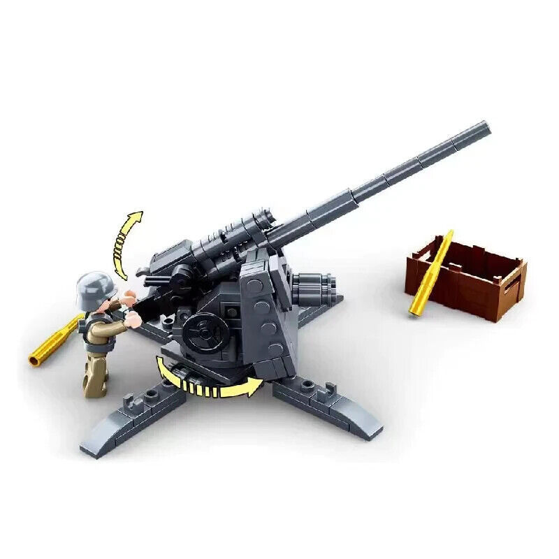 DIY Model Building Blocks German 88MM Anti-tank Gun Bricks Toys Set Kids... - $17.81