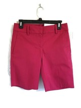 Ann Taylor Factory Flat Front The 10&quot; Short Size 0 Burgundy Bermuda Shorts - £17.41 GBP